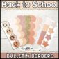 Shows the neutral back to school printable bulletin board borders fanned out