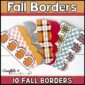 Shows the Fall printable bulletin board borders fanned out
