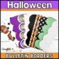 Shows the Halloween printable bulletin board borders fanned out