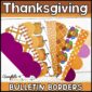 Shows the Thanksgiving printable bulletin board borders fanned out