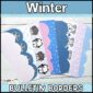 Shows the Winter printable bulletin board borders fanned out