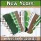 Shows the New Year's printable bulletin board borders fanned out