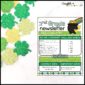 Shows the Saint Patrick's Day Classroom Newsletter on a stock photo table with other green decor perfect for the Saint Patrick's Day theme