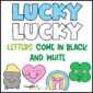Shows text options such a text with color and black and white text as well as clipart options such as Lucky Charms