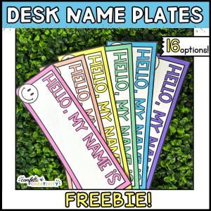 Bright and Simple Desk Nameplate Freebie