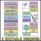 Shows mutliple design options for the 10 drawer cart labels from the bright and simple classroom theme