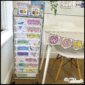 Shows the 10 drawer cart labels in a real classroom. The labels are from the bright and simple classroom theme and help a teacher stay organized