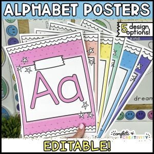 Bright and Simple Alphabet Posters (Editable)