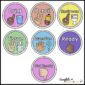 Shows all of the classroom hand signals a teacher can use. Each one has a brightly colored background and a multicultural hand signal option