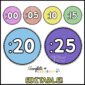 Shows snipped versions of the clock labels :00 to :25