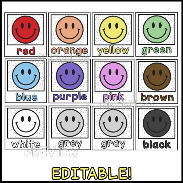 Bright Color Posters - All Postes Shows all the color posters snipped into a single image for the user to clearly see what's included