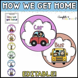 Shows the full set of options with a zoomed in version of the colored clipart art circles