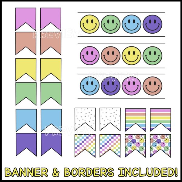 Bright Inspirational Quote Posters - BAnner and Bulletin Board Borders Shows examples of the printable bulletin board borders as well as the bright and simple banner that can be used at the top of the board
