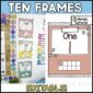 Shows a zoomed in version of the bright ten frame number 1. The poster is orange with stars on it