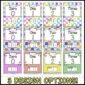 Shows multiple design options for the bright ten frames. Three different design options given for numbers 0 through 3