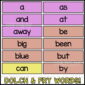 Shows example sight words in a pink and orange