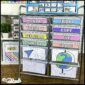 Shows a side angle picture of the bright and simple 12 drawer cart labels