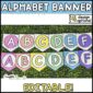 Shows the 2 different designs of bright alphabet posters