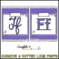 Shows the letter F alphabet posters. Each poster is purple. One poster has a dotted line font, and the other has a cursive font