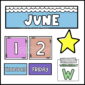 Shows a close up of parts of the calendar. Includes months, days, and clipart