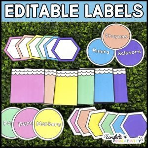 Bright and Simple Editable Classroom Labels