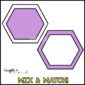 Shows purple with a white border and white with a purple border classroom label designoptions