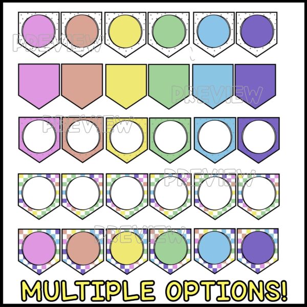 Classroom Welcome Banner 2 Shows all of the designs for the editable classroom banner