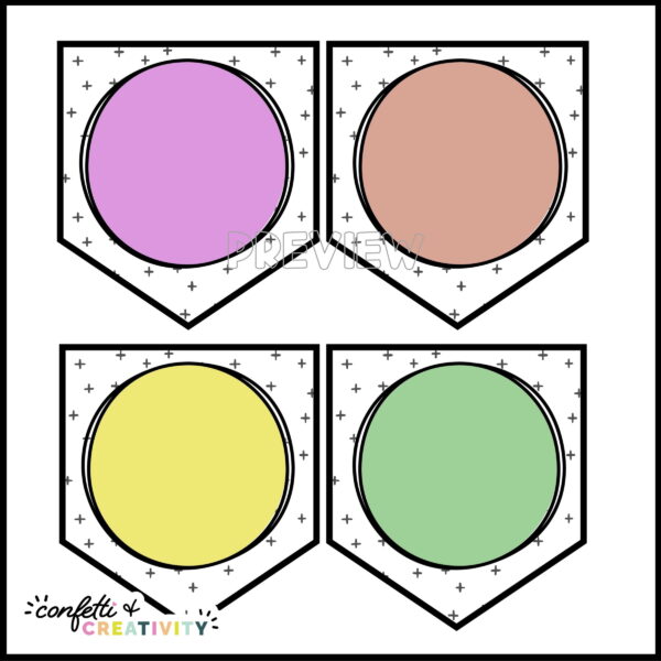 Classroom Welcome Banner 3 Shows examples of the welcome banner options with a blank background