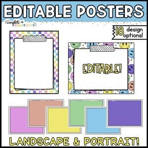 Bright and Simple Editable Classroom Posters