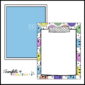 Shows a bright blue and smiley face portrait (vertical) classroom poster. Both poster designs are blank indicating that teachers can add their own text