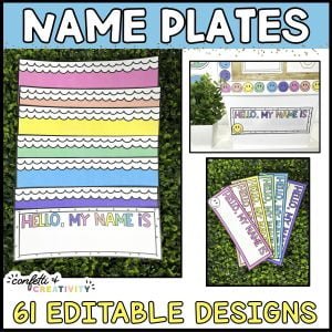 Bright and Simple Student Desk Nameplates