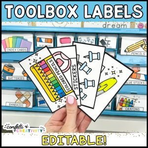 Bright and Simple Teacher Toolbox Labels