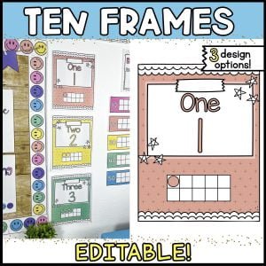 Bright and Simple Ten Frames Posters