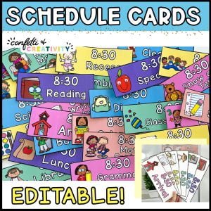 Bright and Simple Daily Schedule Cards