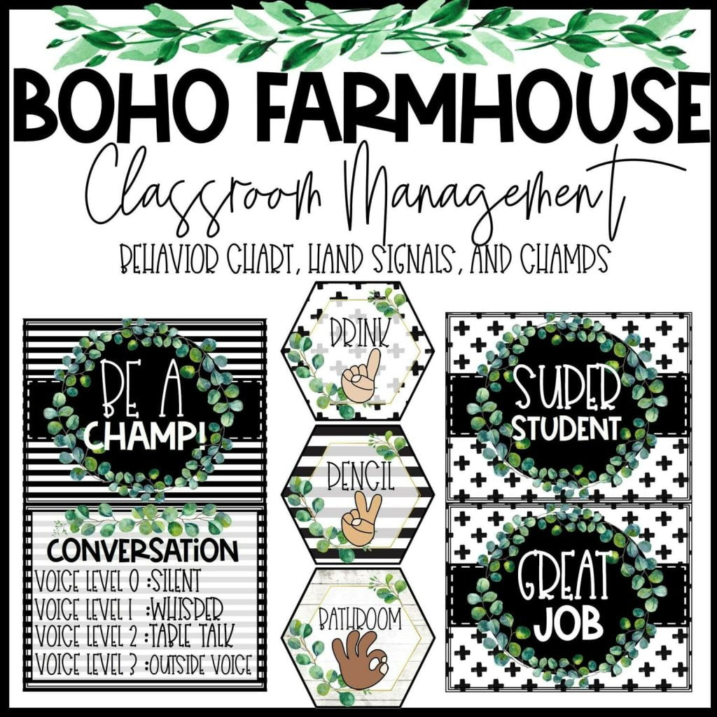 Boho Farmhouse Classroom Management 1