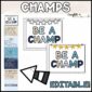 Shows the entire CHAMPS Poster set up in the ocean color palette