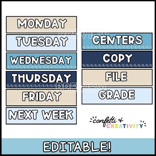 Ocean 10 Drawer Rolling Cart Labels 2 Shows all of the labels on a single image