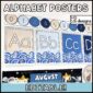 Shows the alphabet posters on a classroom wall
