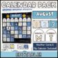 Shows the entire classroom calendar set up in a black pocket chart