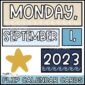 Shows elements of the flip calendar with the ocean classroom theme colors