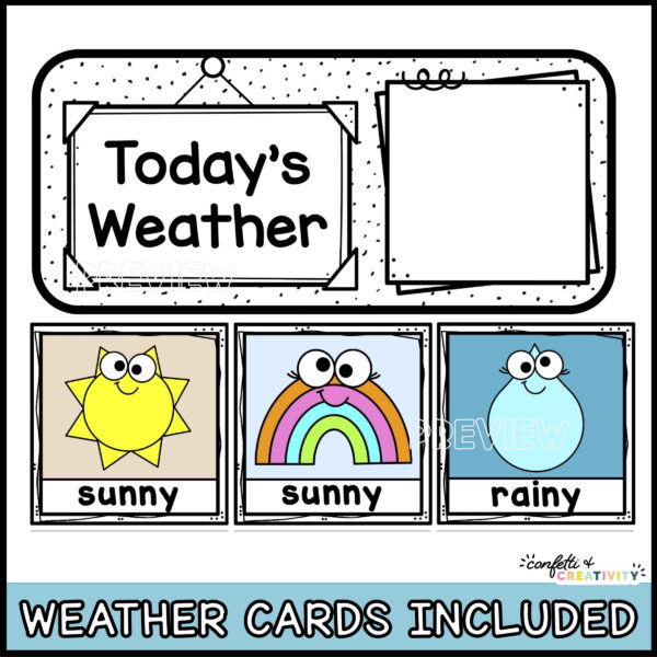 Ocean Classroom Calendar 3 Shows the weather options that come with the classroom calendar