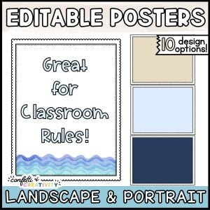 Ocean Editable Classroom Posters