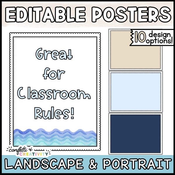 Shows editable poster options