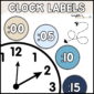 Shows Example clock labels next to a clock