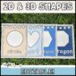 Shows 4 example shape posters with the text "2D & 2D Shapes" at the top of the iamge