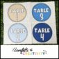 Shows table numbers 1, 2, 3, and 4 in the blue and tan color scheme to match the ocean classroom theme