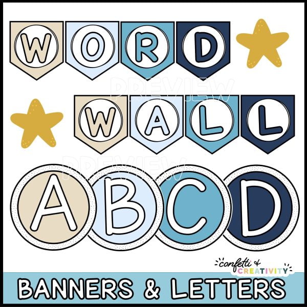 Ocean word wall confetti creativity