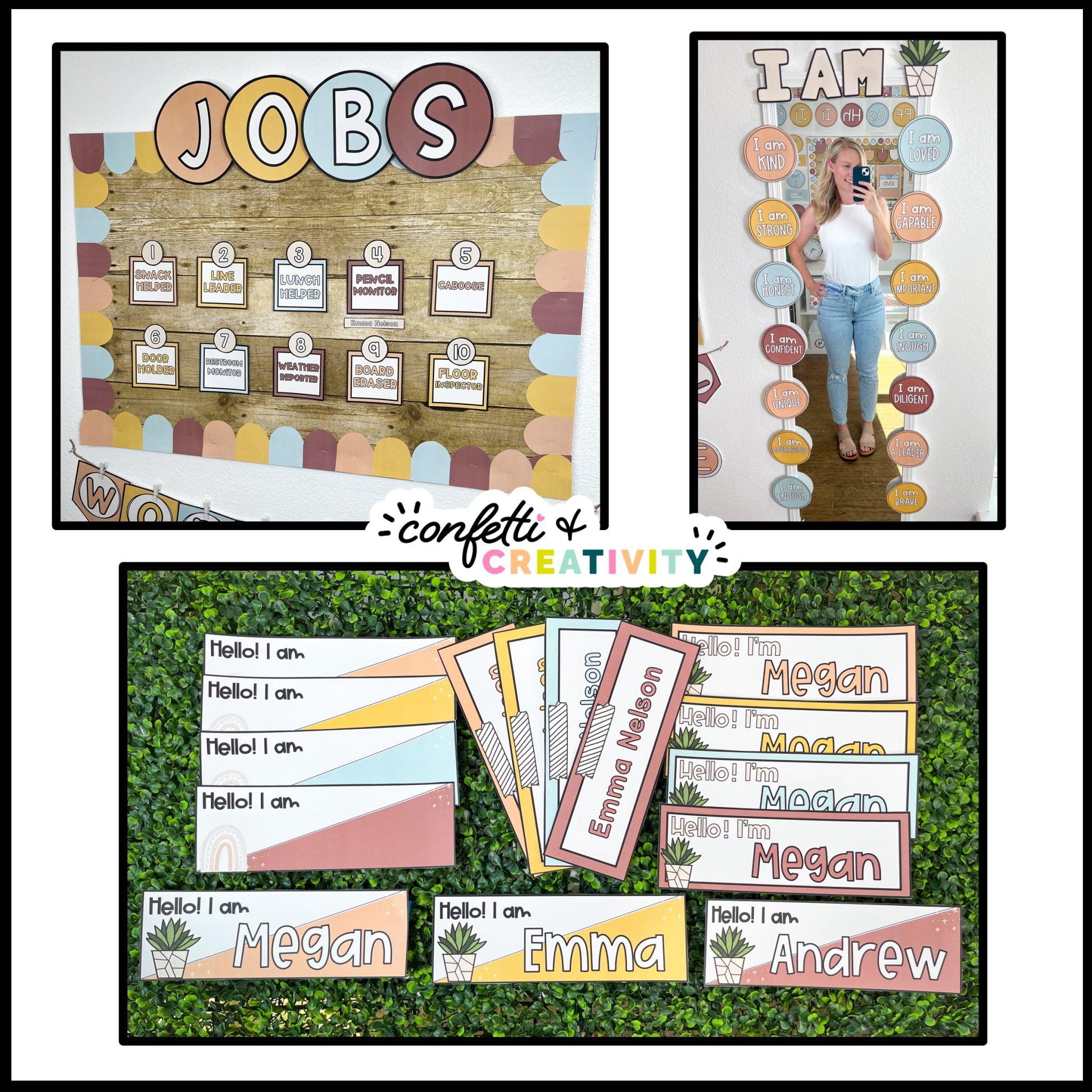 Modern Neutral Classroom Decor Bundle | Confetti & Creativity