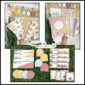 Shows multiple examples of the neutral decor such as shape posters and printable bulletin board borders