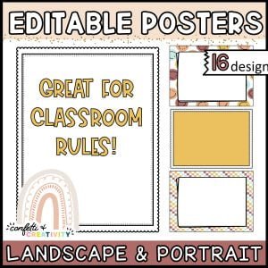 Modern Neutral Editable Classroom Posters